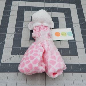 Angel Dear Baby Pink White Giraffe Plush Security Blanket Lovey Blankie Tag